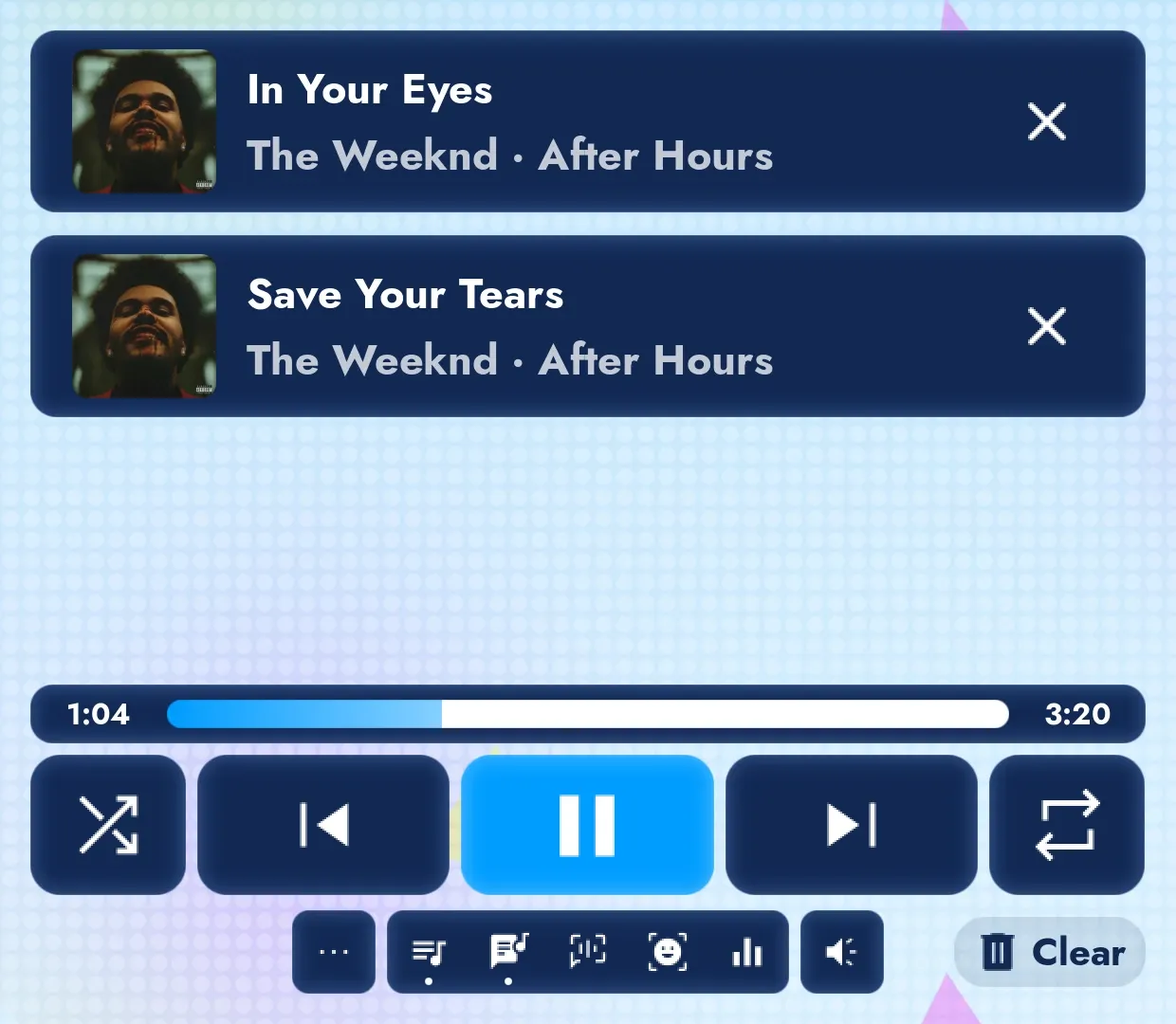 Nari on the AYN Thor's bottom screen: Synced lyrics